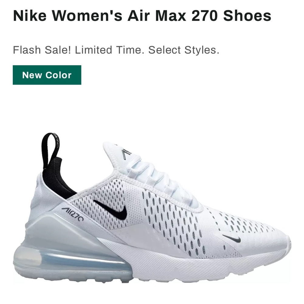 Nike Women's Air Max 270 White Shoes